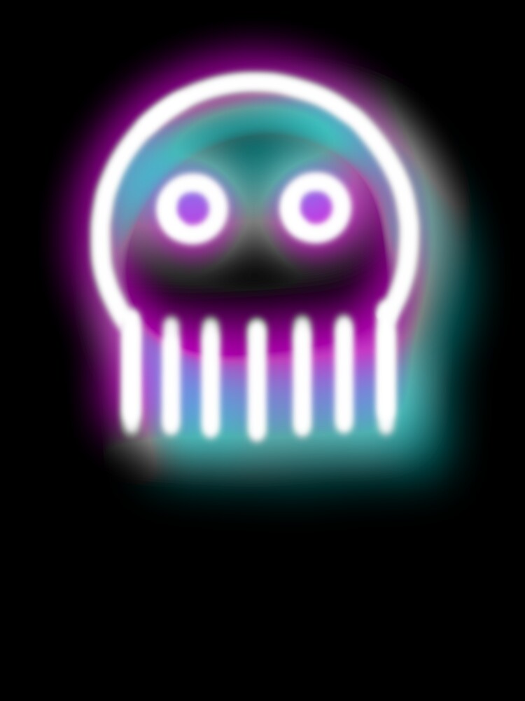 cute skull Jellyfish in neon blue and pink by M-Lorentsson