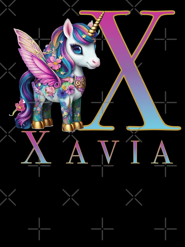 Xavia name with a cute unicorn by Lubellebubble20