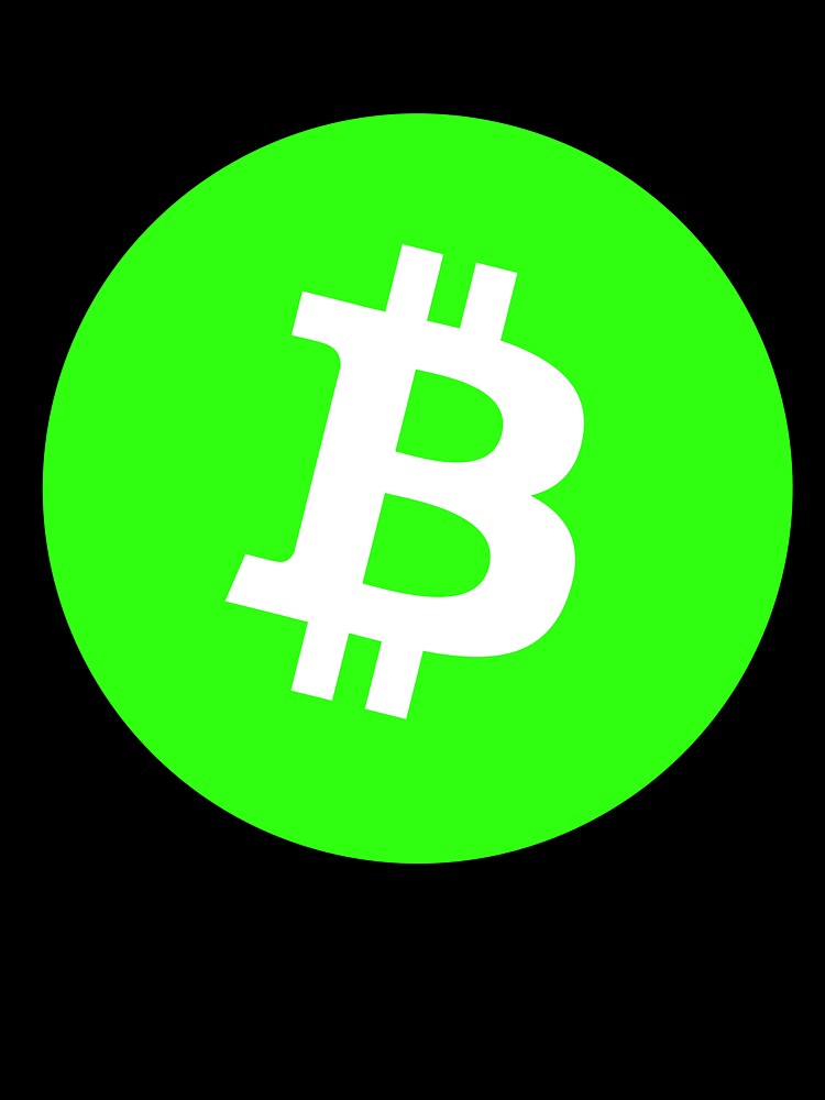 Bitcoin Light Green Version Of Official Logo Large Long Sleeve T-Shirt by Rainwater Merch