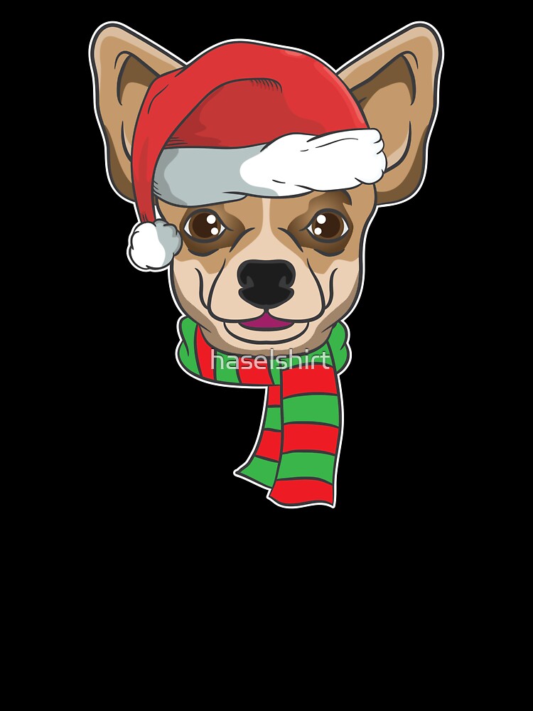Funny Christmas Dog Xmas Santa Chihuahua Holiday Gift by haselshirt