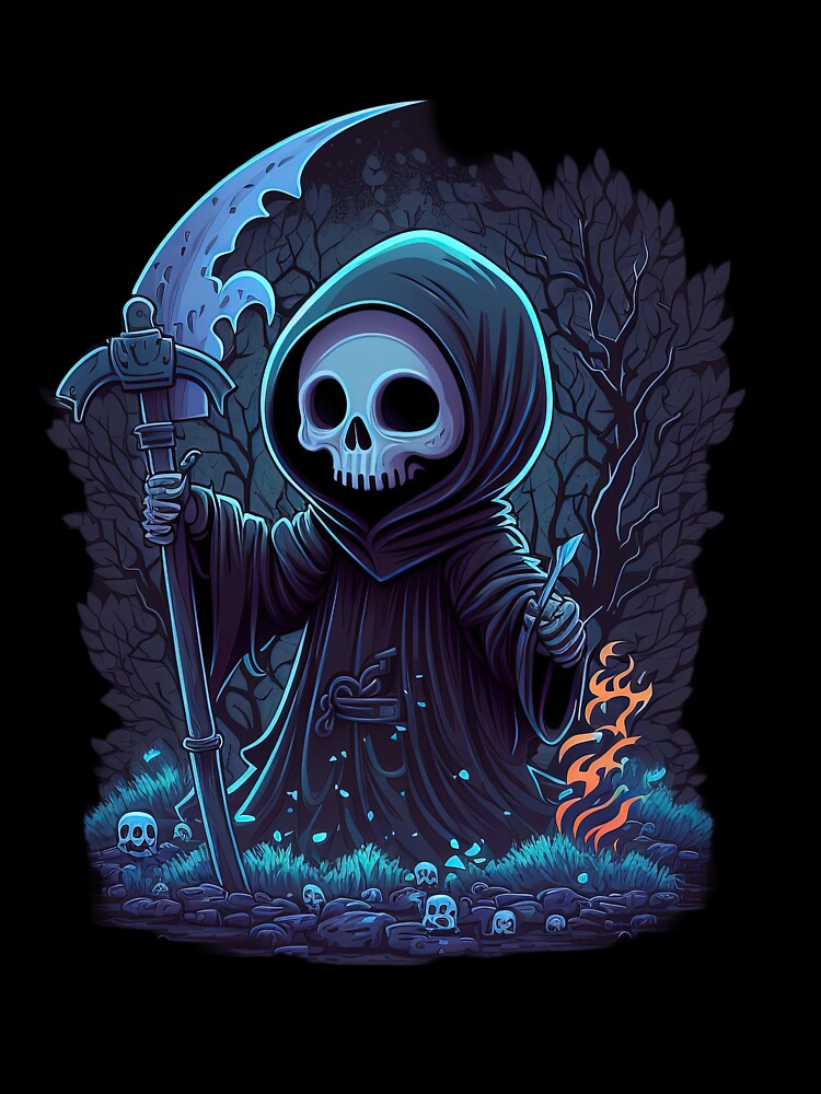 Cute Grim Reaper in Alternative Goth Style: Adorable and Unique Illustration by The-Sinister