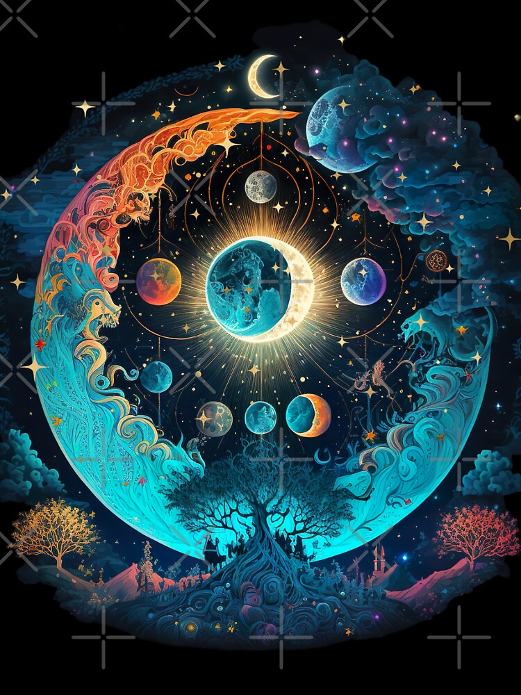 cluster of moons is a mesmerizing sight by LLdreams