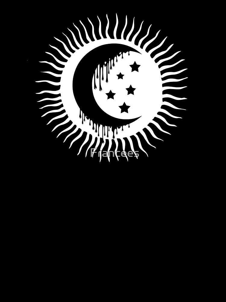 Melting moon with stars and sun by Fran Fryberg