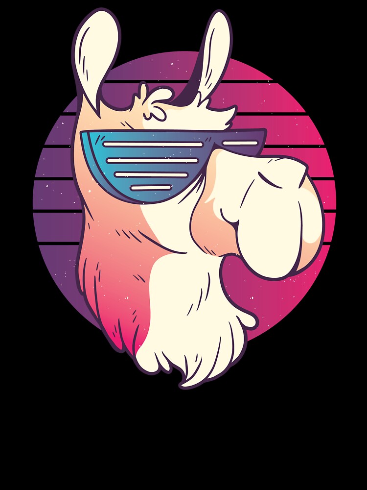 Cool Llama With Sunglasses - 80s 90s Retro Nostalgia by AaaleXX
