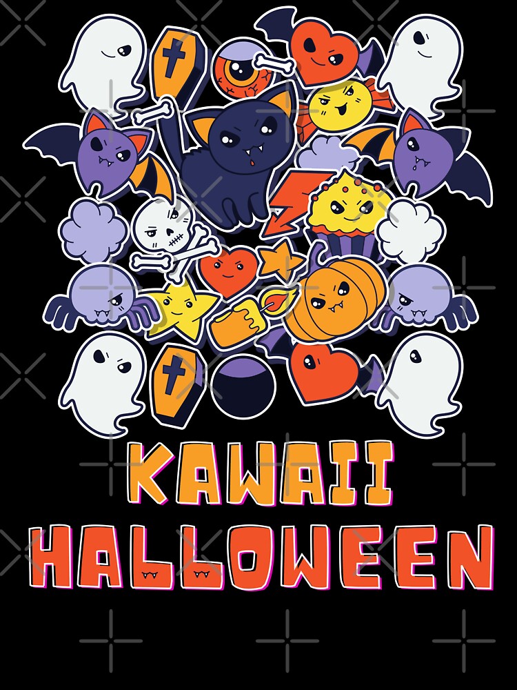 Kawaii Halloween Black Cat Ghosts Skull Pumpkin Spooky by BeeZBeez