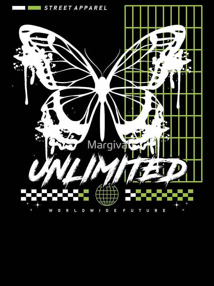 Unlimited Butterfly - Futuristic Streetwear Design by Margival