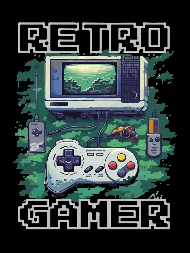 Old School Video Games – Retro Pixel Artwork | Retro Gamer Pixel Tee by Hussar08