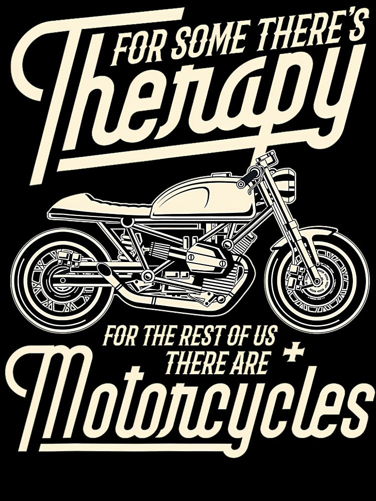 Funny Motorcycle Rider Therapy - Vintage Biker 	 Short Sleeve by jimhulxn50