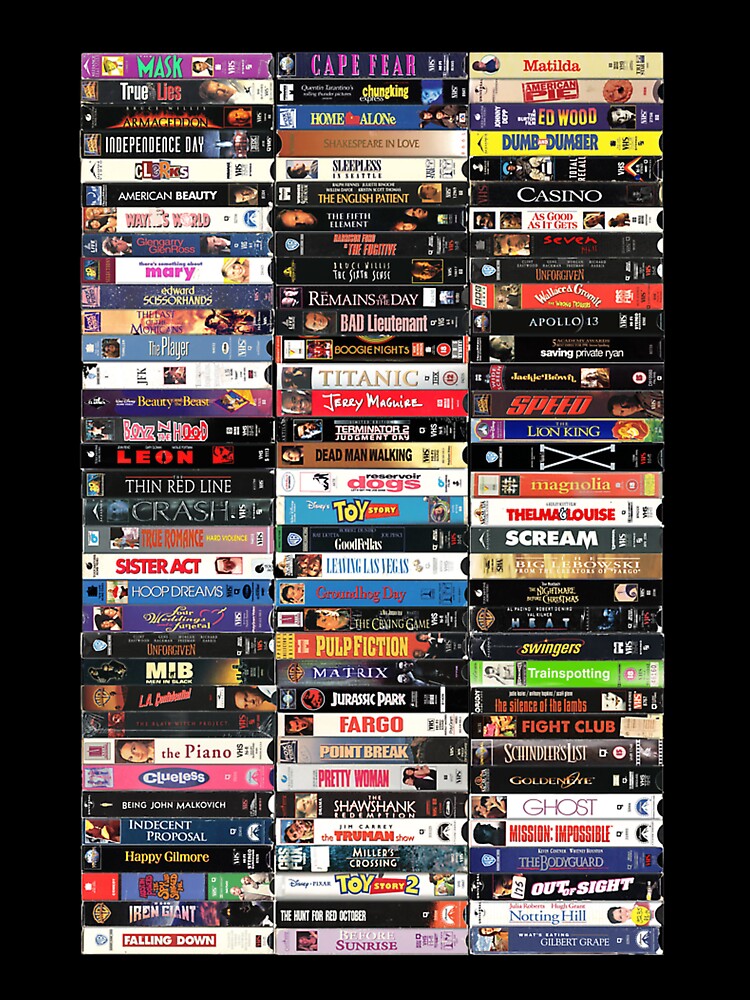 Greatest Films Of The1990S - Vintage 90S Vhs Cassette Print by MacieBins