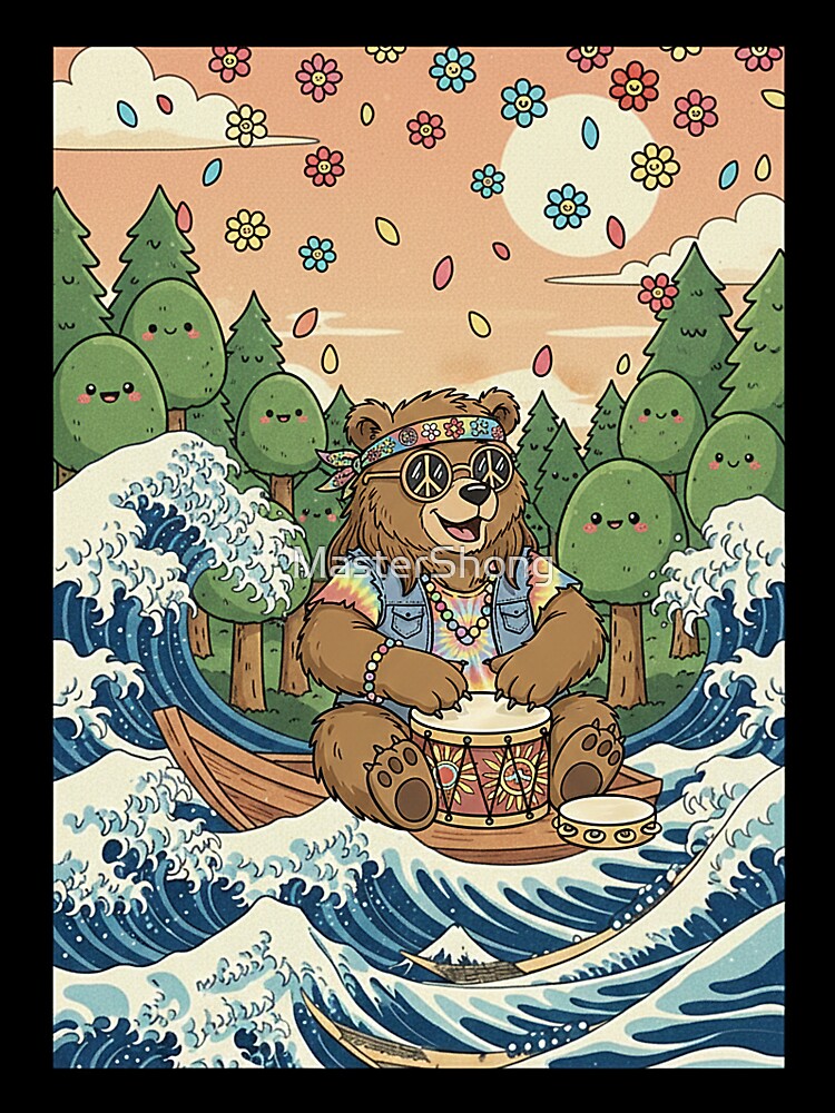 Kawaii Hippie Bear by MasterShong