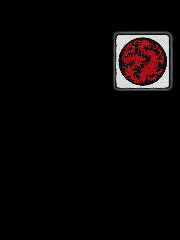 red dragon army flag - embroidery patch by hayrpictures
