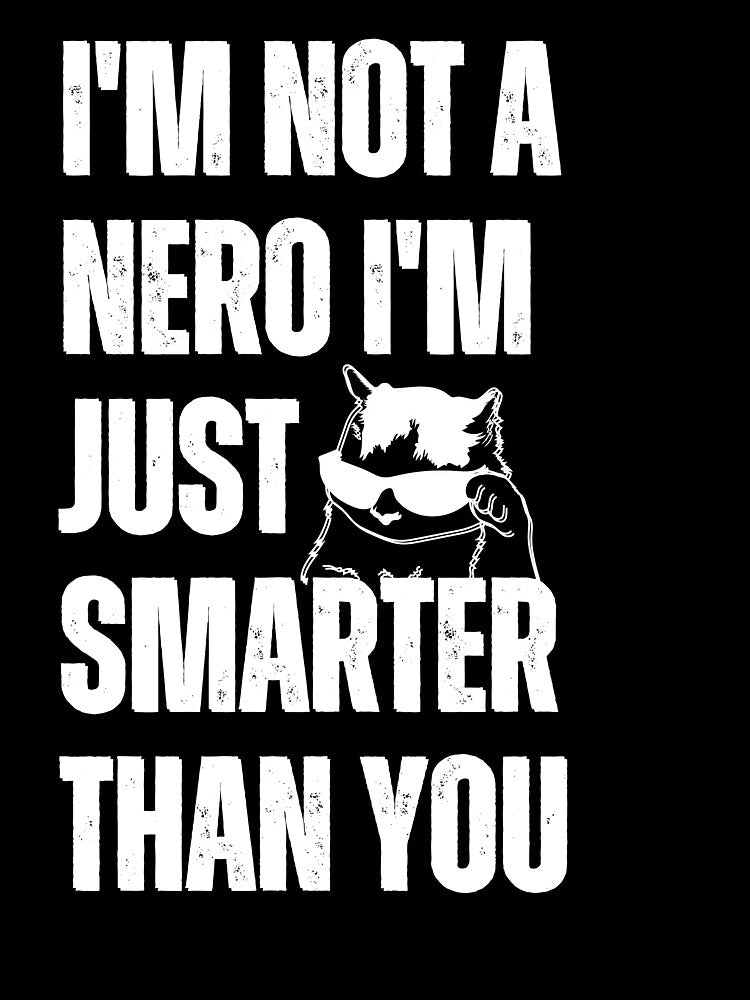 Nerd Cat I'm Not a nero I'm just smarter than you nerd cat with glasses by SlocifieShop