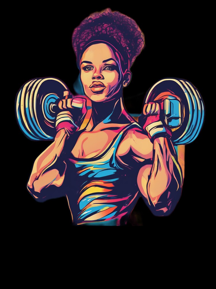 Strong Fitness Woman Illustration – Gym Girl Power Workout Design by Bad7Wear