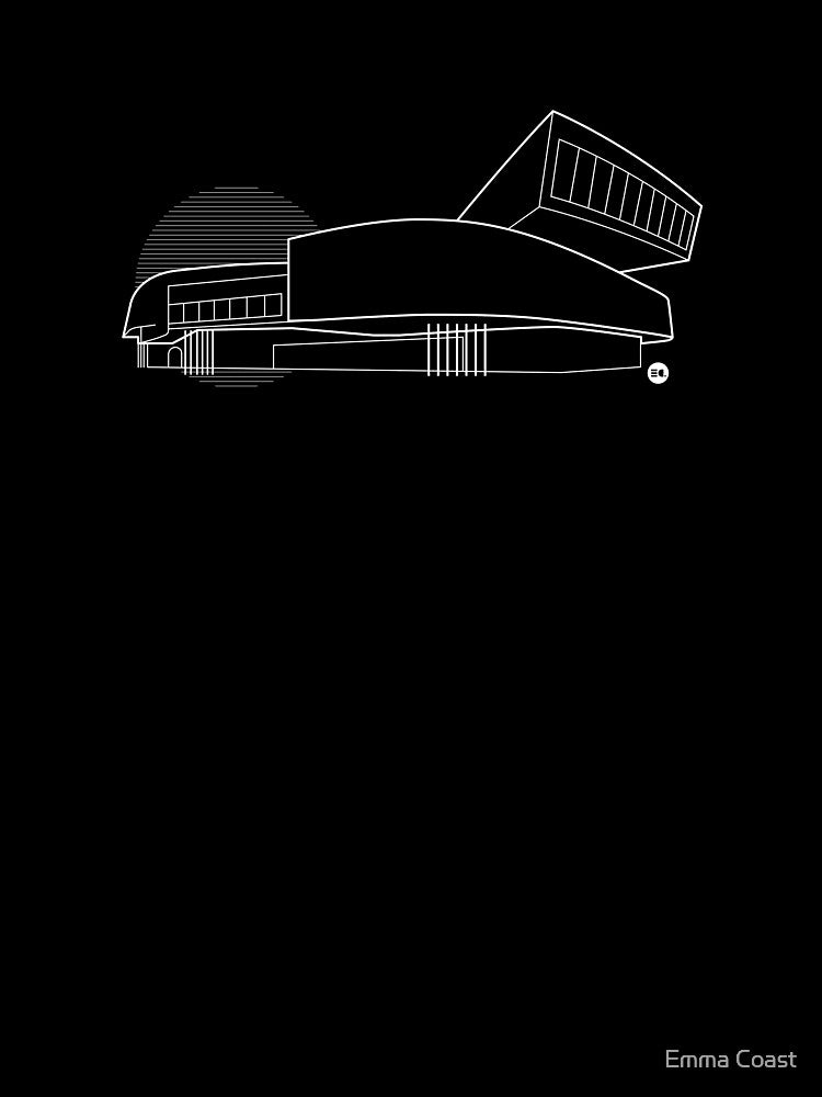 Zaha Hadid | Maxxi Graphic Line Drawing | Black and white by Emma Coast