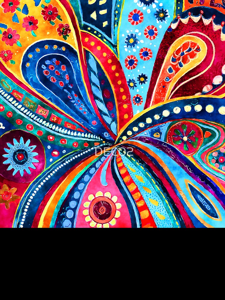 Funky 1960's Colorful Hippie Abstract Design Art by DEC02