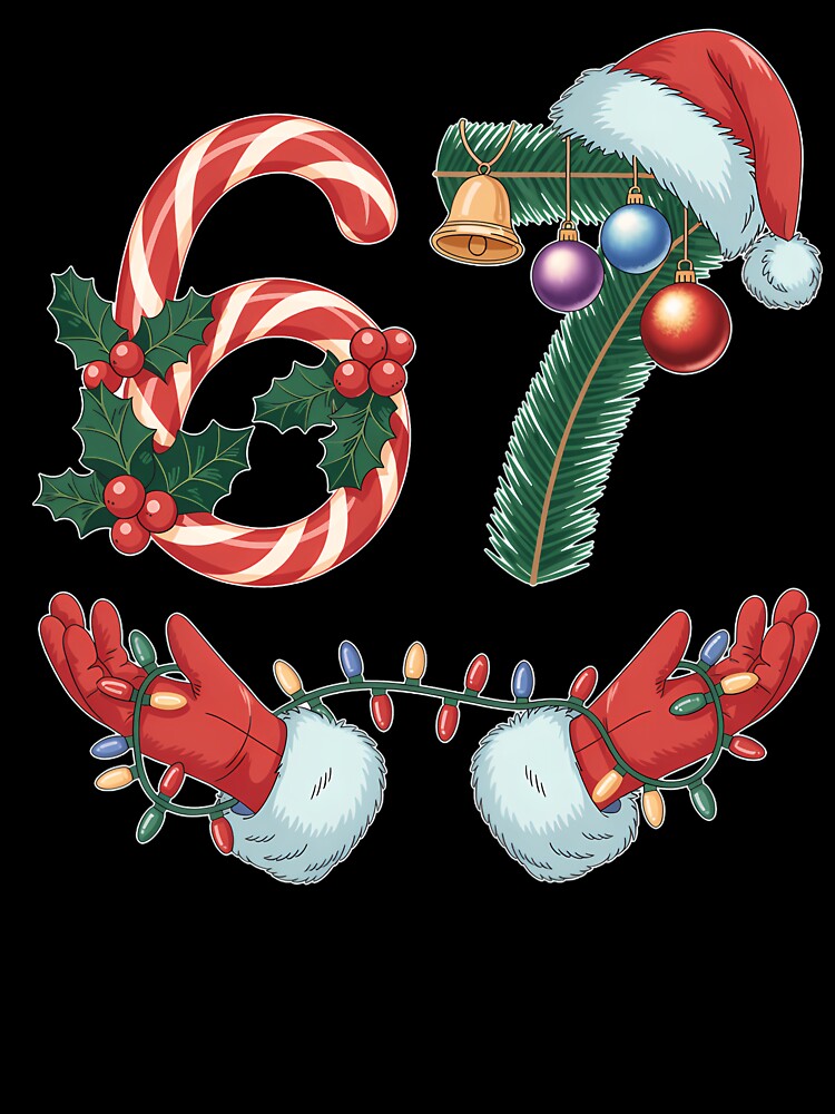 67 Christmas 6 7 Meme Pajamas Holiday Gen Alpha Slang by grumpzara