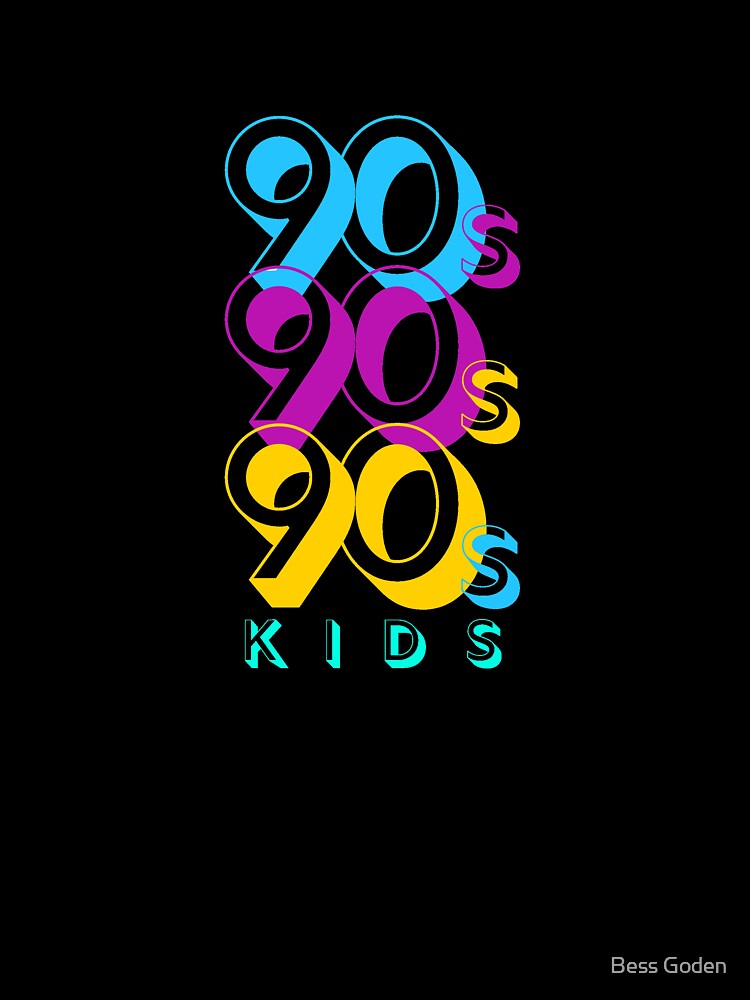90s Kids Design in Vintage Hot Blue Purple Gold and Green by SteamParliament