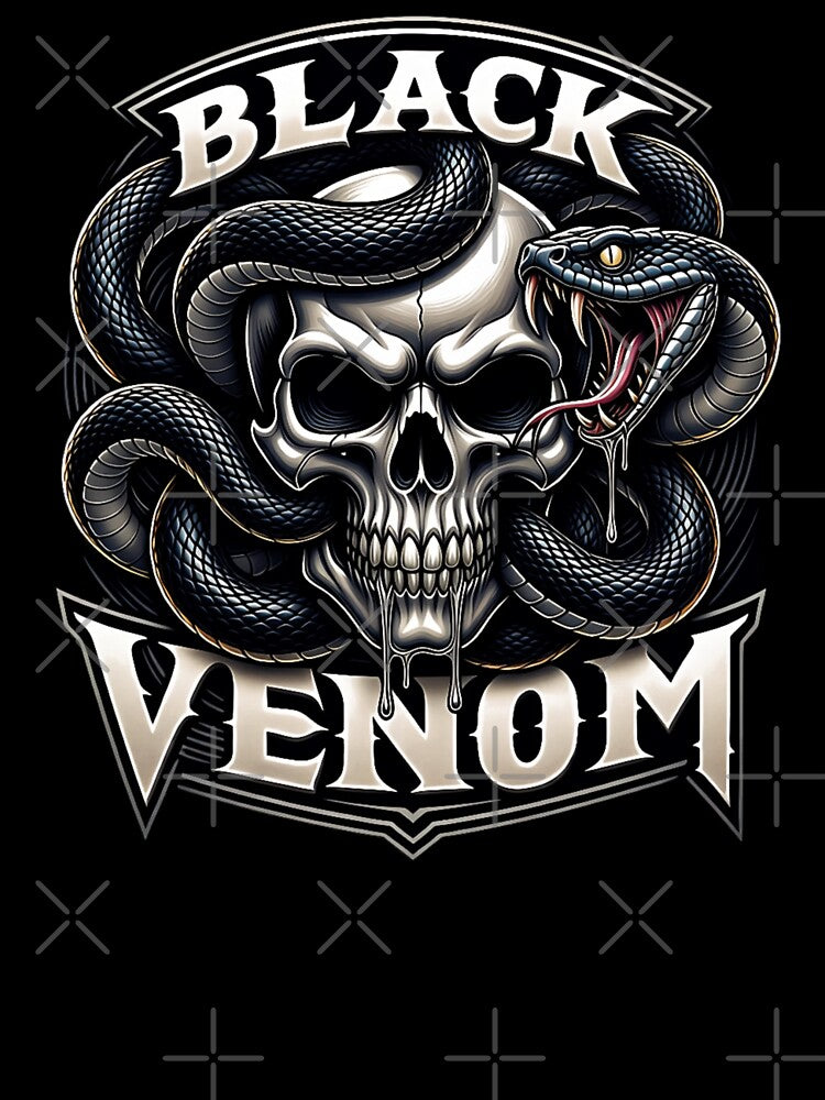 Black Venom Skull Snake Dark Gothic Metal Design by DeimosArtIntl