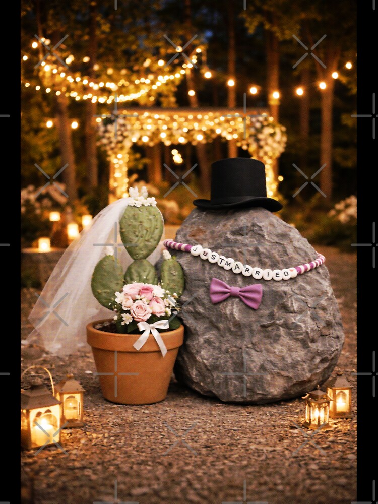 Rock and Cactus Opalite Wedding Night by PopCultureArtShop