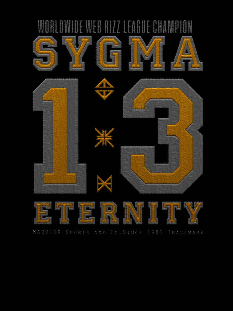 sigma (worldwide web rizz champion) embroidery iron patch textured graphic artwork by hayrpictures
