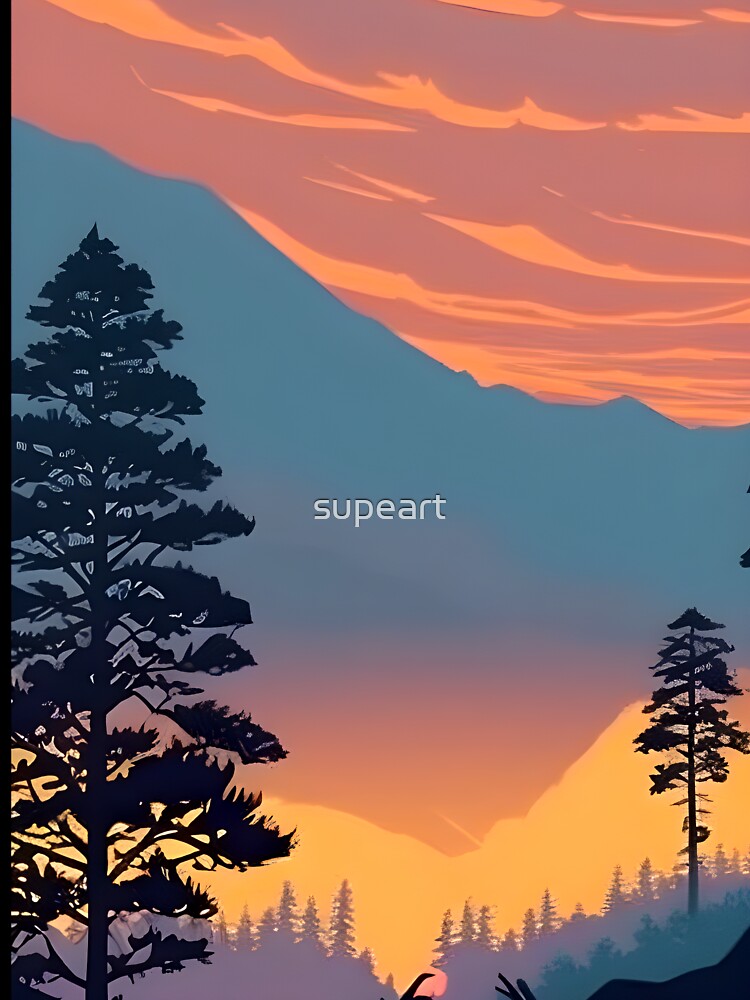 Add a Touch of Beauty and Tranquility to Your Life with Our Stunning Minimalist Tree and Mountain View Prints by supeart