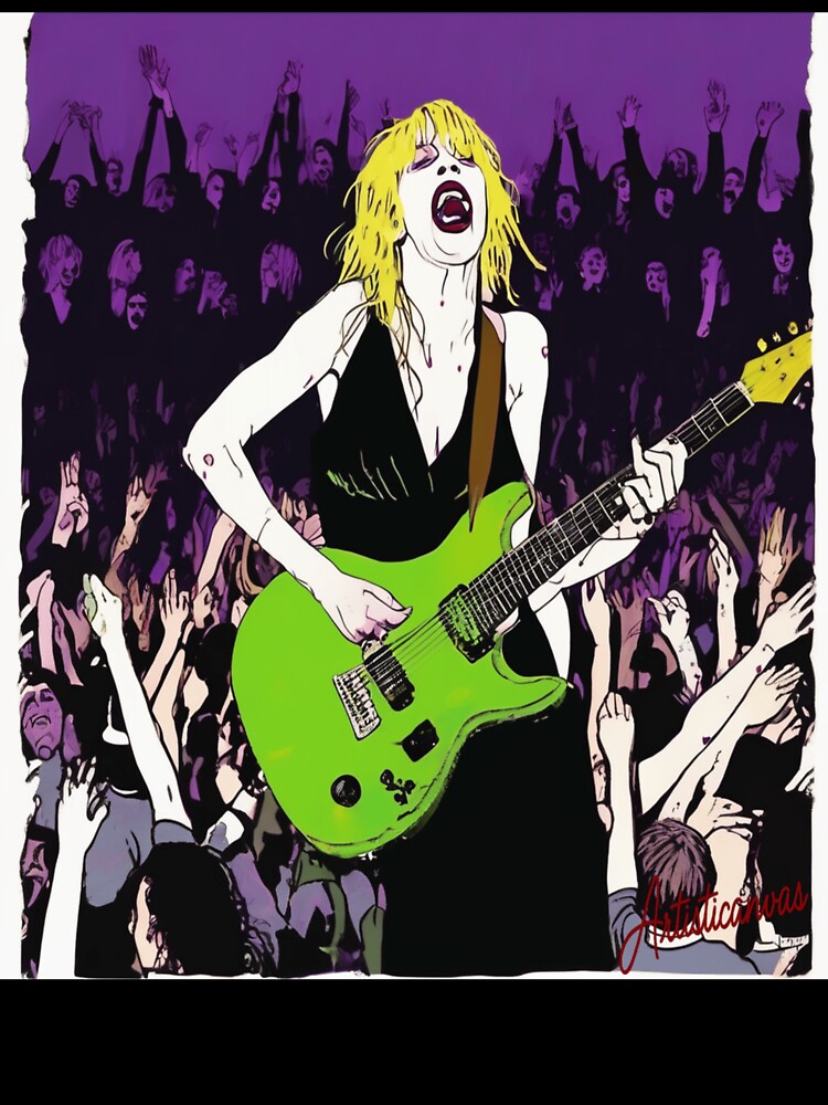 Courtney Love Live Grunge Guitar Riot Art by Artisticanvas