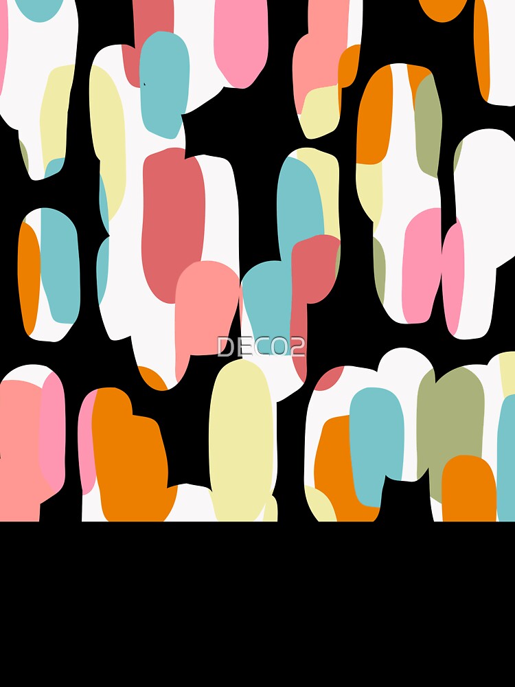 Mid-Century Modern Aqua, Pink, Black Abstract Designs by DEC02