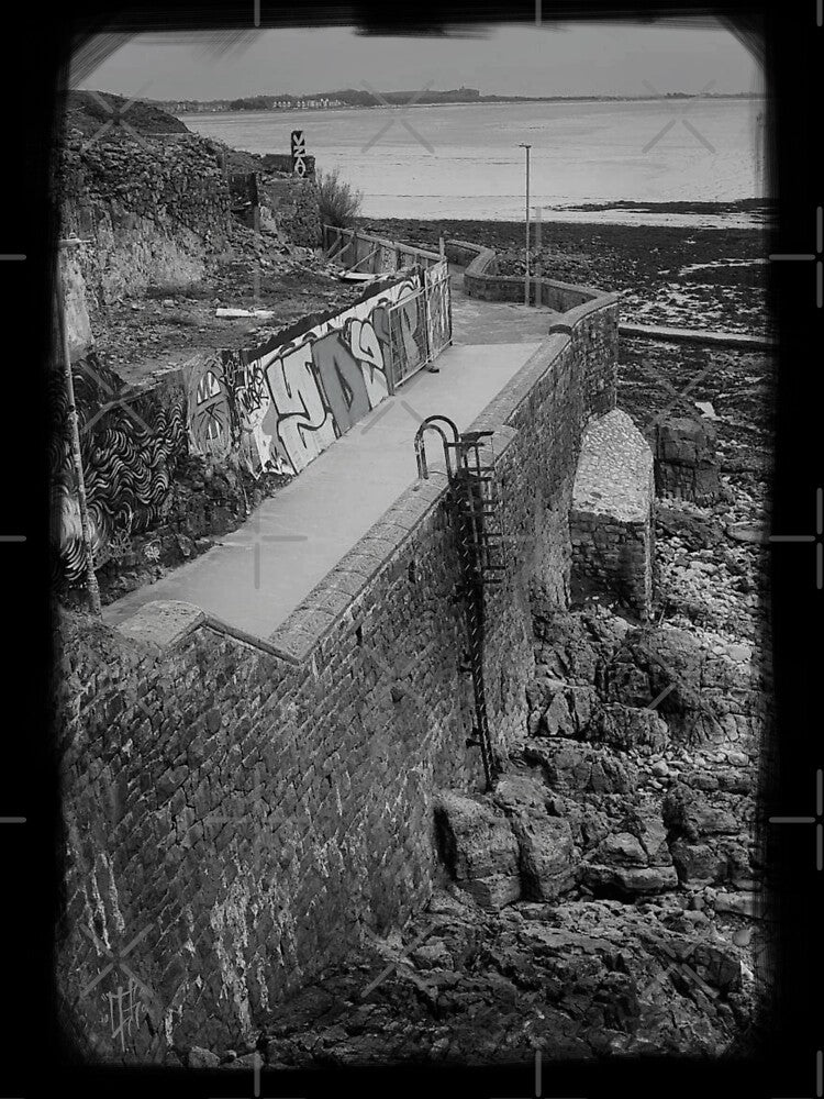 Black and White Urban Beach Decay | Uk Beach Graffiti | Weston super mare urban exploration photography | by Mitch616Art