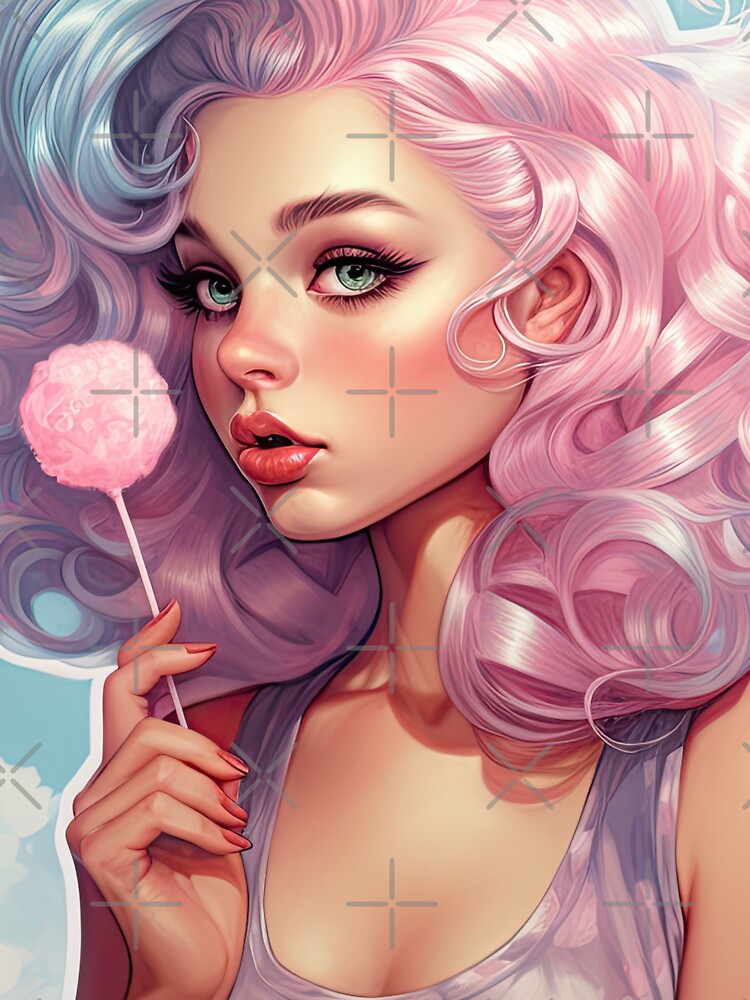 Girl holding cotton candy by abmkf