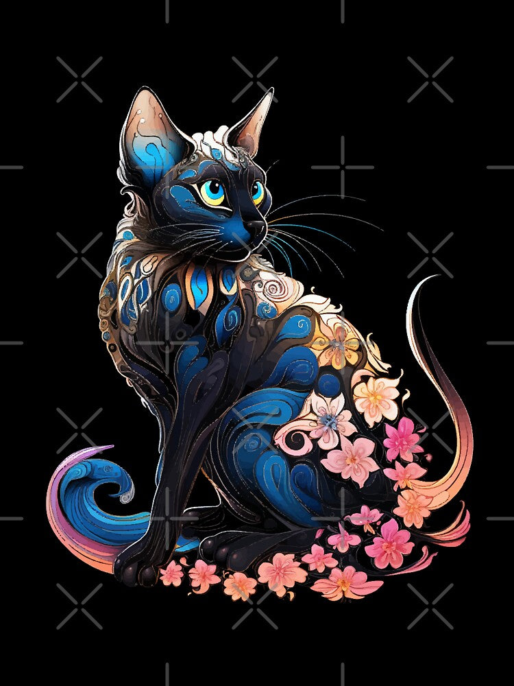 Siamese Cat With Flowers by VelvetRoom