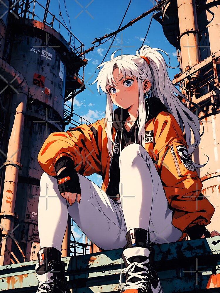 Retro Anime Industrial Streetwear Urban Fashion Girl by SekaiVibes