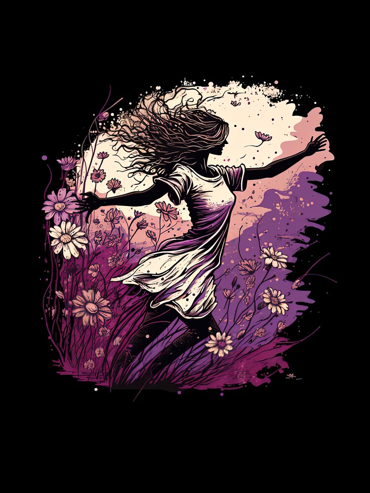 The woman is playing in a garden full of daisies by Fahmi Muhamad Naser