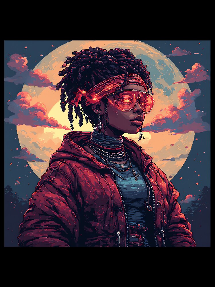 Retro Art For Beautiful Woman With Fire Glasses by pexoboy
