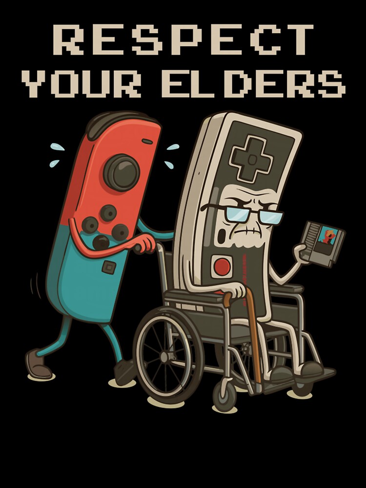 Respect Your Elders Retro Gaming Funny Gamer Controller 80s by AnitaBice