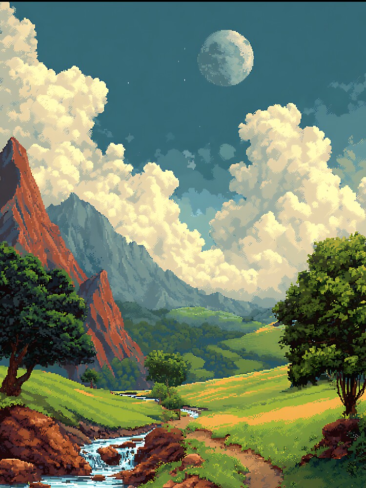 Retro Pixel Art Landscape by bapupa