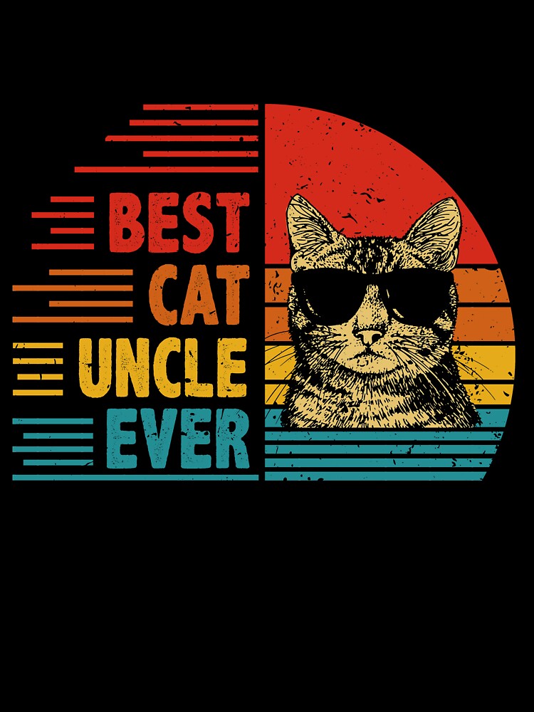 Vintage Retro Best Cat Uncle Ever Funny Cat Lover Father's Day Gift by EdwinaEmmanoiCo