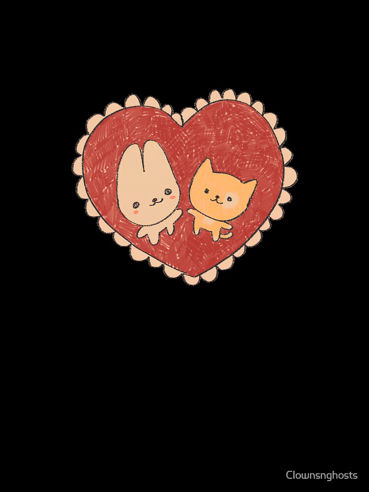 Bunny and kitty by Clownsnghosts