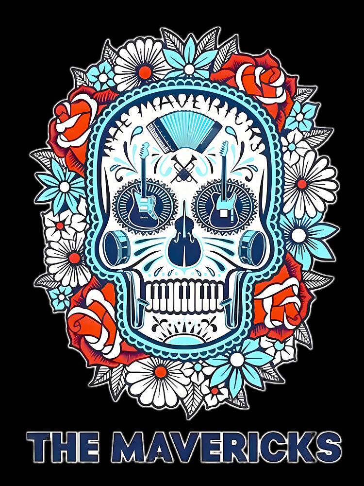 The Mavericks Sugar Skull Music Art By Merch Limited Edition by luayhail