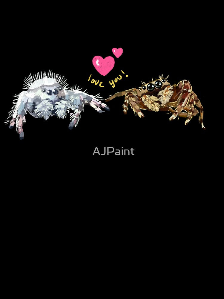 Cute Jumping spiders in love. by AJPaint