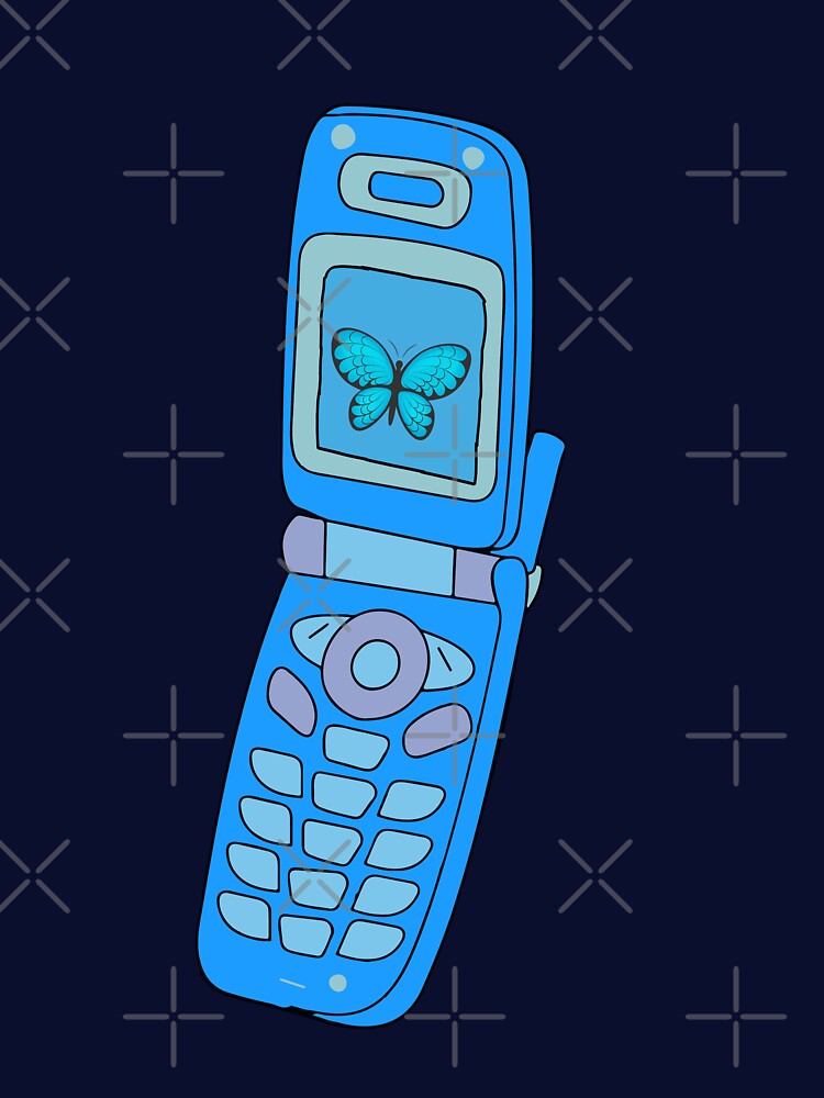 Y2k blue butterfly flip phone design by azzeddine  ⭐⭐⭐⭐⭐