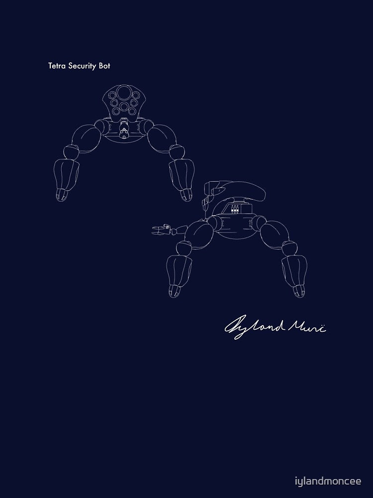 Tetra Security Robot blueprint - Prints & T-shirt by iylandmoncee