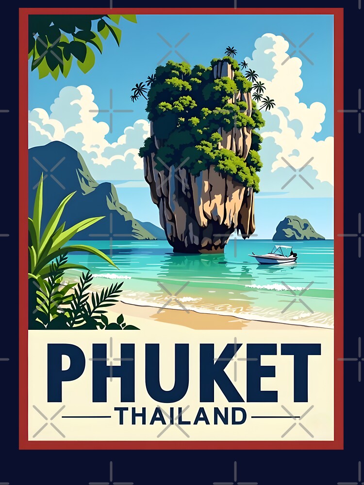 A Pop Art Travel Print of Phuket - Thailand by StudioRedKoala