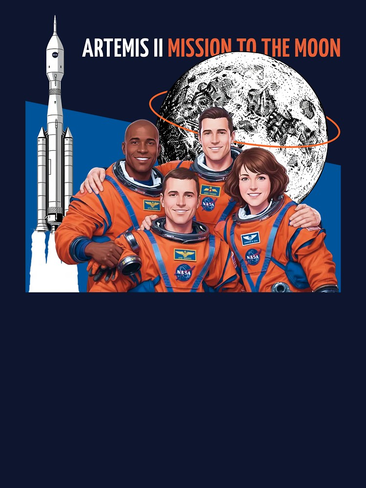 Artemis II Astronaut Crew Mission to the Moon Dark Space Art by KiwiRider