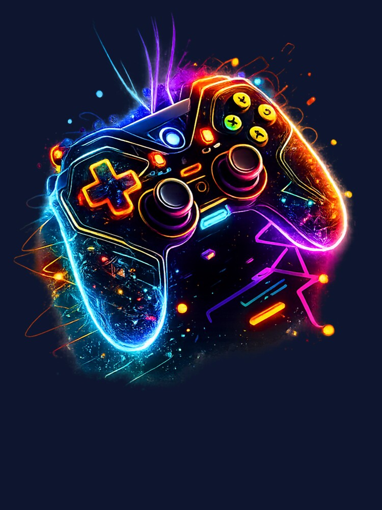Game On Gaming Controller Neon Design by Gezonde-Voeding