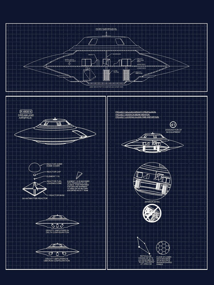 Bob Lazar Sport Model UAP Blueprint by HecksherDesigns