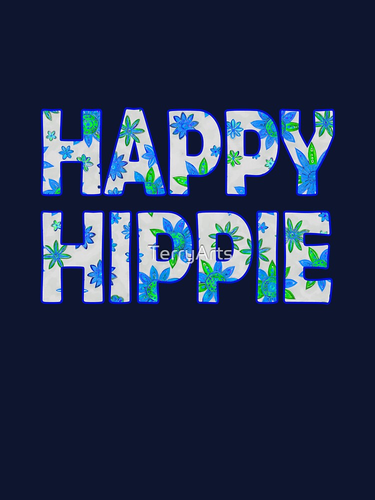 Flower Power Happy Hippie Words Free Spirit Hippie Vibes 4 of 4 by Beachy