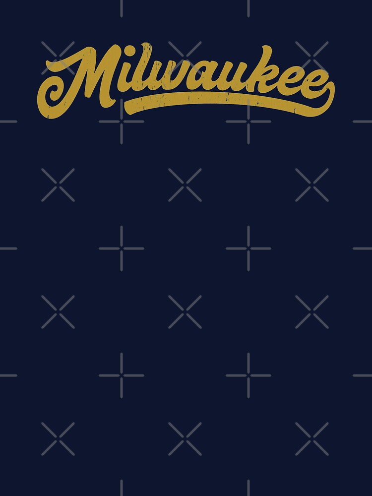 I Love Milwaukee MKE Vintage Baseball Sports Script by toutwearapparel