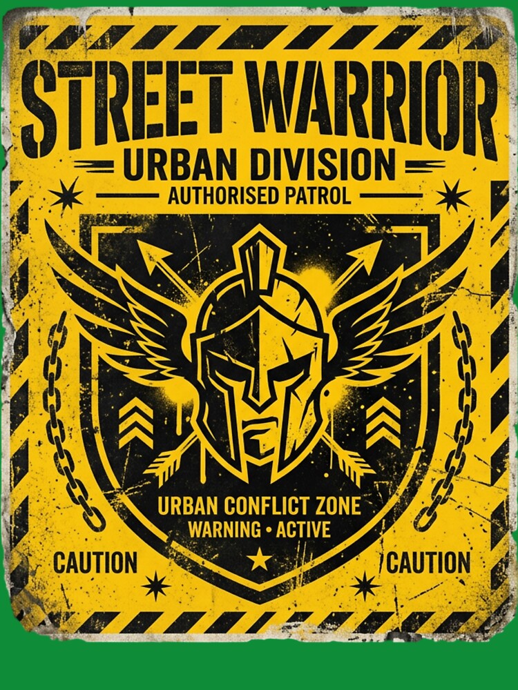 Street Warrior T-Shirt – Urban Streetwear Graphic Tee – Minimal Football Terrace Style by Street Warrior Clothing