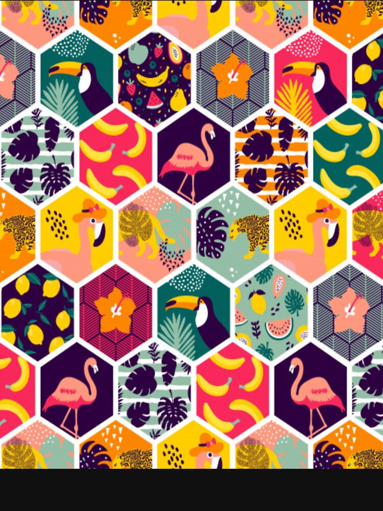 Colorful tropical hexagonal pattern by bestoffers