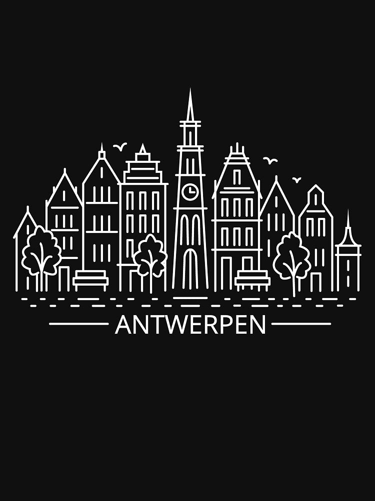 Antwerpen line art (white version) by ziryna